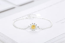 Load image into Gallery viewer, Wholesale Fashion Star Sweet Woman Girl Party Gift Silver Golden Fresh Daisy Sunflower 925 Sterling Silver Bracelet SZ124