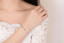Load image into Gallery viewer, Wholesale Fashion Sweet Woman Girl Wedding Gift Heart Soul White Purple Zircon 925 Sterling Silver Bracelet Bangle SZ106