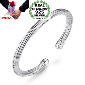 Wholesale Fashion Woman Child Party Gift Twisted Car Flower Line 925 Sterling Silver Bracelet Bangle Open Adjustable SZ60