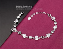 Load image into Gallery viewer, Wholesale Fashion joker present AAA Zircon Amethyst 925 Sterling Silver 520 I love you Gift Women Bracelets Bangles SZ39