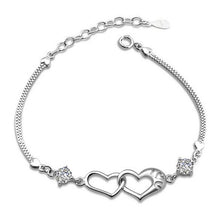 Load image into Gallery viewer, Wholesale Fashion joker present AAA Zircon Amethyst 925 Sterling Silver purple Gift Heart Women Bracelets Bangles SZ42
