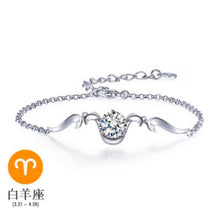 Load image into Gallery viewer, Wholesale Fashion present High Quality AAA Zircon 925 Sterling Silver 12 Constellation Gift Women Bracelets Bangles SZ27