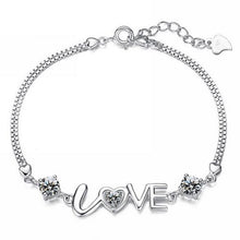 Load image into Gallery viewer, Wholesale Fashion present High Quality AAA zircon Amethyst 925 Sterling Silver Romantic Love Women Bracelets Bangles SZ29