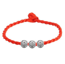 Load image into Gallery viewer, Wholesale Fashion present High Quality Red rope luck bead Exquisite 925 Sterling Silver Gift Women Bracelets Bangles SZ46