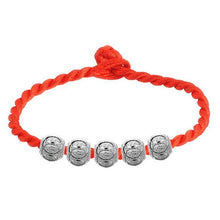 Load image into Gallery viewer, Wholesale Fashion present High Quality Red rope luck bead Exquisite 925 Sterling Silver Gift Women Bracelets Bangles SZ46