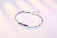 Load image into Gallery viewer, Wholesale Geometry Fashion Woman Couple Party Gift Gorgeous White Purple Zircon 925 Sterling Silver Bracelet Bangle SZ99
