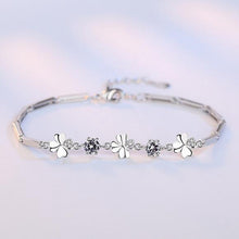 Load image into Gallery viewer, Wholesale Heart Fashion Woman Girl Wedding Gift Rotating Flowers Leaves White Purple 925 Sterling Silver Bracelet SZ88