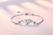 Load image into Gallery viewer, Wholesale Heart Fashion Sweet Woman Girl Party Gift Mutual Affinity White Purple Zircon 925 Sterling Silver Bracelet SZ93