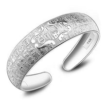 Load image into Gallery viewer, Wholesale Jewelry Fashion Sweet Bohemia Woman Man Child Fine Pattern 999 Sterling Silver Bracelet Bangles Adjustable SZ49