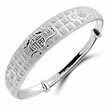 Load image into Gallery viewer, Wholesale Jewelry Fashion Sweet Bohemia Woman Man Child Fine Pattern 999 Sterling Silver Bracelet Bangles Adjustable SZ49