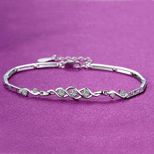 Load image into Gallery viewer, Wholesale Romantic Fashion For Woman Girl Party Gift Angels Heart White Purple 925 Sterling Silver Bracelet Bangle SZ84