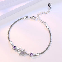 Load image into Gallery viewer, Wholesale Romantic Fashion Woman Girl Party Gift Miracle Star White Purple Zircon 925 Sterling Silver Bracelet SZ104
