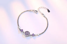 Load image into Gallery viewer, Wholesale Round Fashion Sweet Woman Girl Wedding Gift Eternal Love White Purple Zircon 925 Sterling Silver Bracelet SZ108
