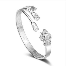 Carica l'immagine nel visualizzatore di Gallery, Wholesale jewelry Round Glossy Chaise Woman Child Fashion Exquisite Bangles 925 Sterling Silver Bracelet Adjustable SZ52