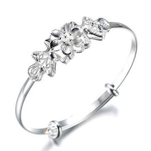 Carica l'immagine nel visualizzatore di Gallery, Wholesale jewelry Round Glossy Chaise Woman Child Fashion Exquisite Bangles 925 Sterling Silver Bracelet Adjustable SZ52