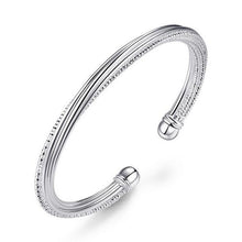 Carica l'immagine nel visualizzatore di Gallery, Wholesale jewelry Round Glossy Chaise Woman Child Fashion Exquisite Bangles 925 Sterling Silver Bracelet Adjustable SZ52