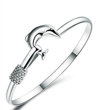 Carica l'immagine nel visualizzatore di Gallery, Wholesale jewelry Round Glossy Chaise Woman Child Fashion Exquisite Bangles 925 Sterling Silver Bracelet Adjustable SZ52
