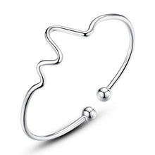 Carica l'immagine nel visualizzatore di Gallery, Wholesale jewelry Round Glossy Chaise Woman Child Fashion Exquisite Bangles 925 Sterling Silver Bracelet Adjustable SZ52