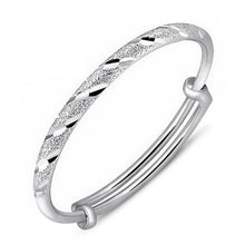 Carica l'immagine nel visualizzatore di Gallery, Wholesale jewelry Round Glossy Chaise Woman Child Fashion Exquisite Bangles 925 Sterling Silver Bracelet Adjustable SZ52
