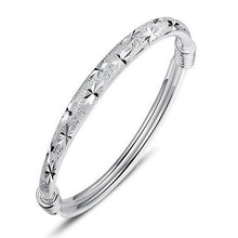 Carica l'immagine nel visualizzatore di Gallery, Wholesale jewelry Round Glossy Chaise Woman Child Fashion Exquisite Bangles 925 Sterling Silver Bracelet Adjustable SZ52