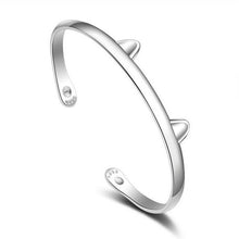 Carica l'immagine nel visualizzatore di Gallery, Wholesale jewelry Round Glossy Chaise Woman Child Fashion Exquisite Bangles 925 Sterling Silver Bracelet Adjustable SZ52