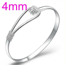 Load image into Gallery viewer, Wholesale jewelry geometric Romantic cherry blossom woman fashion star Bangles 925 Sterling Silver adjustable SZ08