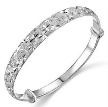 Load image into Gallery viewer, Wholesale jewelry round woman fashion star lucky bead 925 Sterling Silver adjustable Bangles SZ03