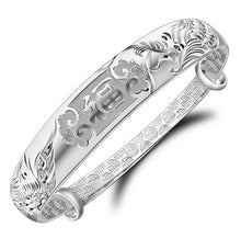 Load image into Gallery viewer, Wholesale jewelry round woman fashion star lucky bead 925 Sterling Silver adjustable Bangles SZ03