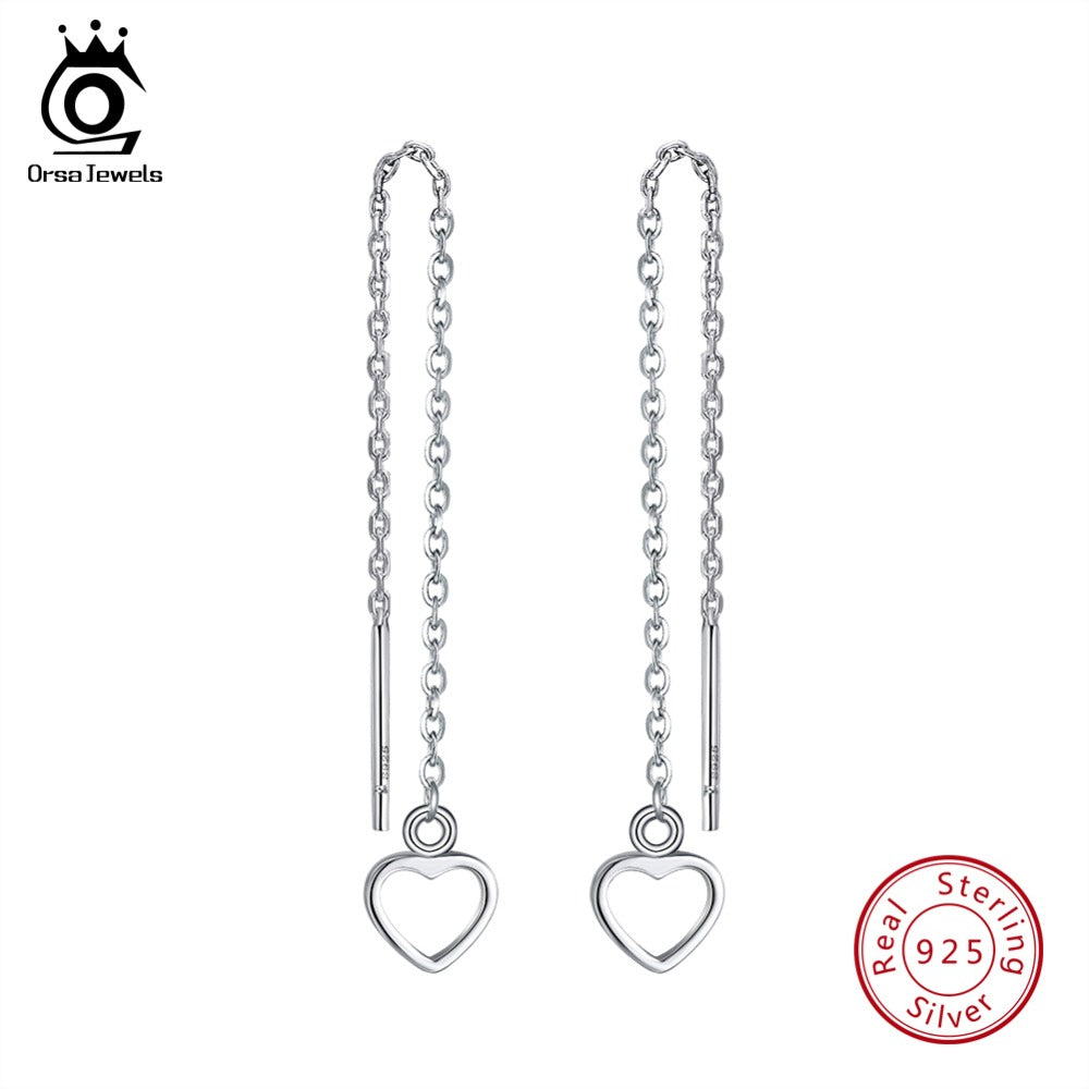 925 Sterling Silver Drop Earrings For Women Romantic Heart Shape Earring Fashion Wholesale Jewelry For Female SE77