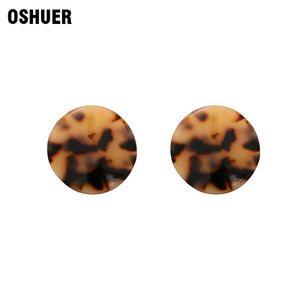 Fashion Jewelry Acrylic Resin Oval Dangle Earrings For Women Geometry Big Circle Tortoiseshell Earrings Acetate Brincos