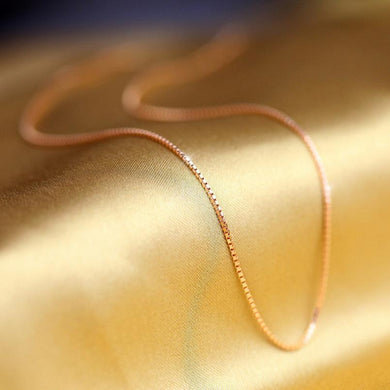 Women Rose Gold Color Necklace Chain Silver plated Boxes Chain 45cm Female Fashion Fine Jewelry Dropshipping Mar26