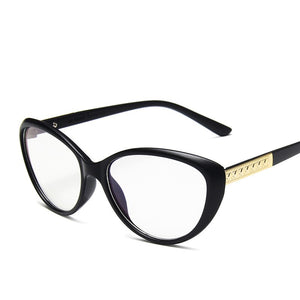 OUTMIX Donne Cat Eye Anti Luce Blu Occhiali 2022 Trend Cateye Nero Cornice Miopia Specchio Ottico Femminile per la Guida All'aperto