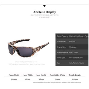 OUTSUN Camo Polarized Sunglasses Men Women Sport fishing Driving Sun glasses Brand Designer Camouflage Frame De Sol with Case
