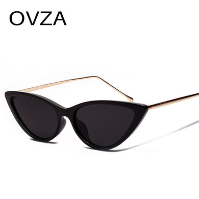 OVZA 2023 Vintage Cat Eye Sunglasses for Womens Narrow Punk Sunglasses Retro Ladies Eyeglasses UV400 S0087