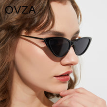 Carica l'immagine nel visualizzatore di Gallery, OVZA 2023 Occhiali da sole vintage Cat Eye per donna Occhiali da sole punk stretti Occhiali da donna retrò UV400 S0087 