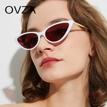 Carica l'immagine nel visualizzatore di Gallery, OVZA 2023 Occhiali da sole vintage Cat Eye per donna Occhiali da sole punk stretti Occhiali da donna retrò UV400 S0087 