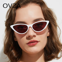 Carica l'immagine nel visualizzatore di Gallery, OVZA 2023 Occhiali da sole vintage Cat Eye per donna Occhiali da sole punk stretti Occhiali da donna retrò UV400 S0087 