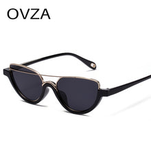 Load image into Gallery viewer, OVZA 2023 Retro Cat Eye Sunglasses Women Bohemian Sunglasses Black UV400 Anti-UV S2076