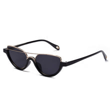 Load image into Gallery viewer, OVZA 2023 Retro Cat Eye Sunglasses Women Bohemian Sunglasses Black UV400 Anti-UV S2076