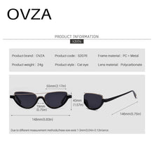 Load image into Gallery viewer, OVZA 2023 Retro Cat Eye Sunglasses Women Bohemian Sunglasses Black UV400 Anti-UV S2076