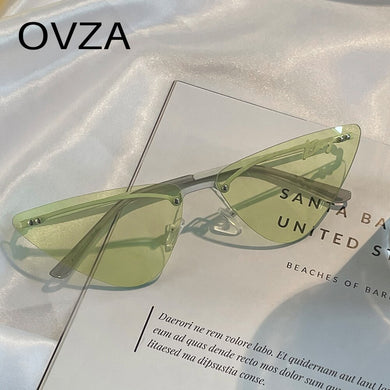 OVZA Rimless Sunglasses Woman  Brand Cat Eye Sun Glasses Ladies S2041
