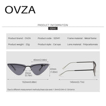 Load image into Gallery viewer, OVZA Rimless Sunglasses Woman  Brand Cat Eye Sun Glasses Ladies S2041