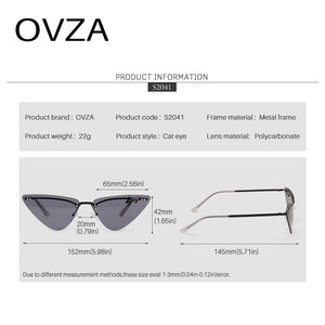 OVZA Rimless Sunglasses Woman  Brand Cat Eye Sun Glasses Ladies S2041