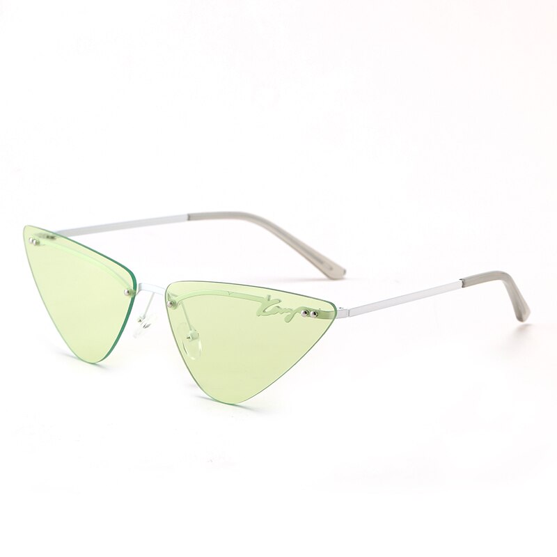 OVZA Rimless Sunglasses Woman  Brand Cat Eye Sun Glasses Ladies S2041