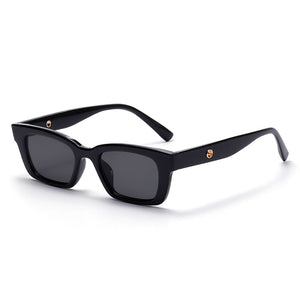 Rectangle Narrow Frame Mens Sunglasses Brand Designer Fashion Black Sun glasses for Women Anti-UV S1077