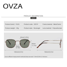 Load image into Gallery viewer, OVZA Ultra-light Mens Sunglasses Brand Designer Classic UV Protection Sun Glasses Women  Rectangle Style S2074