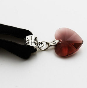 Ocean 1PCS Fashion Jewelry 6 Colors Choker Black Velvet Crystal Heart Pendant Necklaces Punk Gothic Statement Collares for Women
