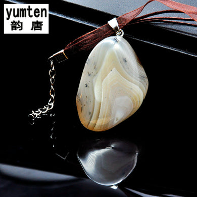 Collana di calcedonio oceanico Ciondolo in pietra naturale Uomo Donna Fine Jewerly Colar Feminino Charms galleggianti Nuovi regali migliore amico 