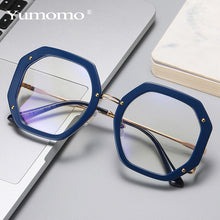 Load image into Gallery viewer, Office Anti Blue Light Glasses Women Computer Glasses Unique Big Polygon Round Eyewear Optical Spectacle Eyeglasses