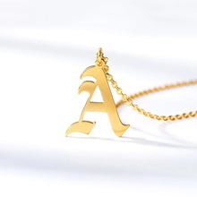 Load image into Gallery viewer, Old English Letter Initial Necklaces For Women Men Gold Silver Color Stainless Steel Chain Male Female Pendant Necklace Jewelry